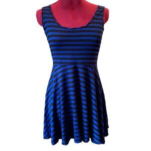 ENOUGH ABOUT ME - Black and deep blue short sundress sleeveless medium